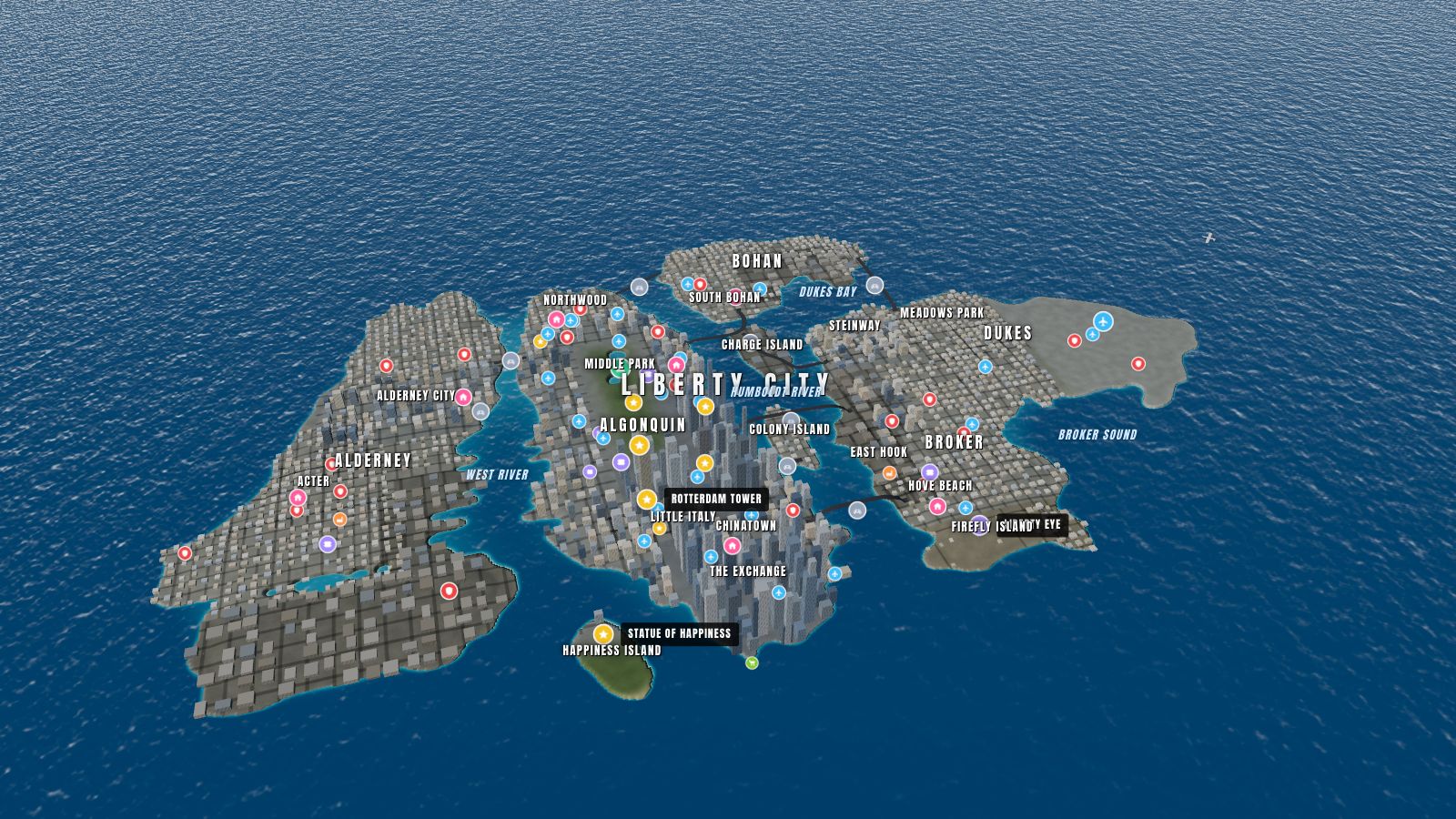 GTA 4 Map: Liberty City Borough by Borough